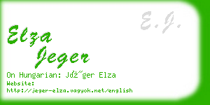elza jeger business card
